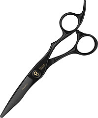 Sanguine Profi-Friseurschere Gekröpft – 14 Cm, Schwarz, Japanische Klinge