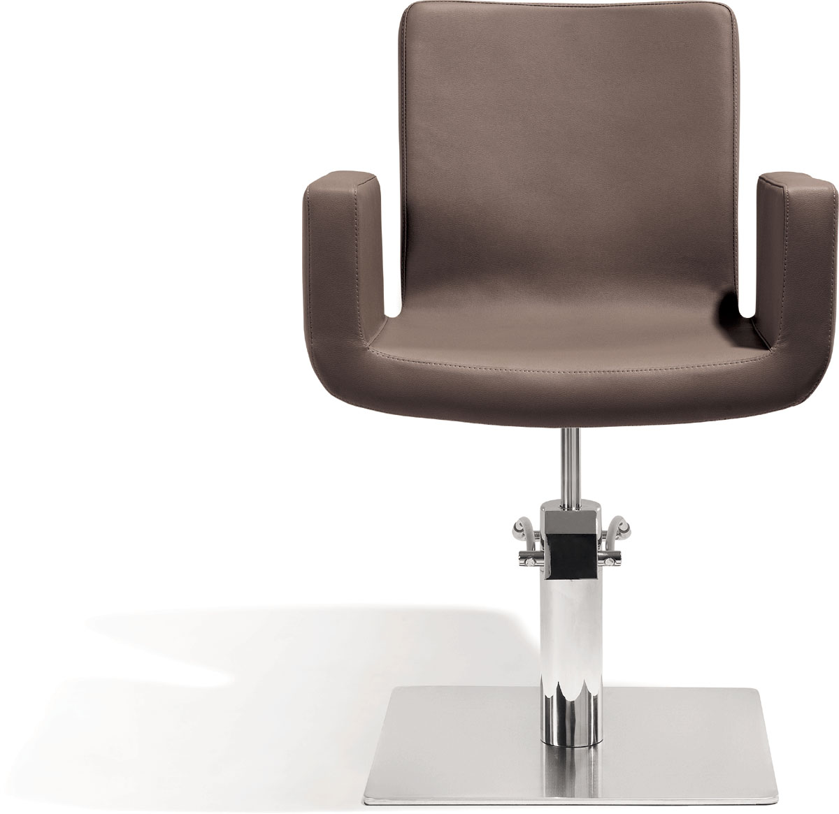  Sibel Attractio Friseurstuhl Braun mit Quadratischer Basis 