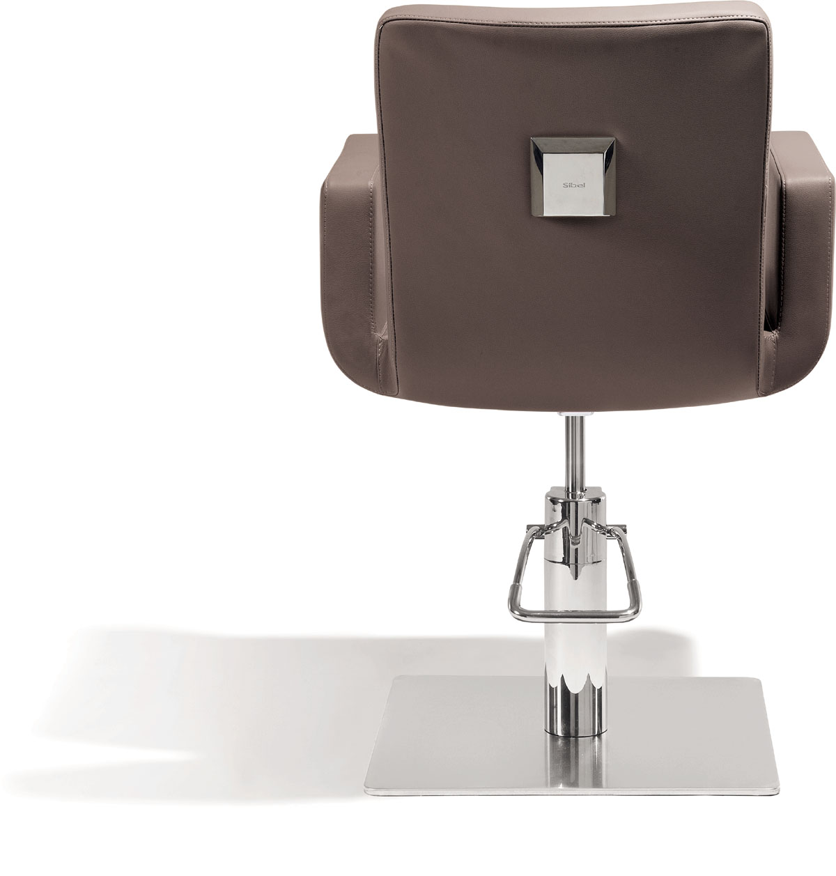  Sibel Attractio Friseurstuhl Braun mit Quadratischer Basis 