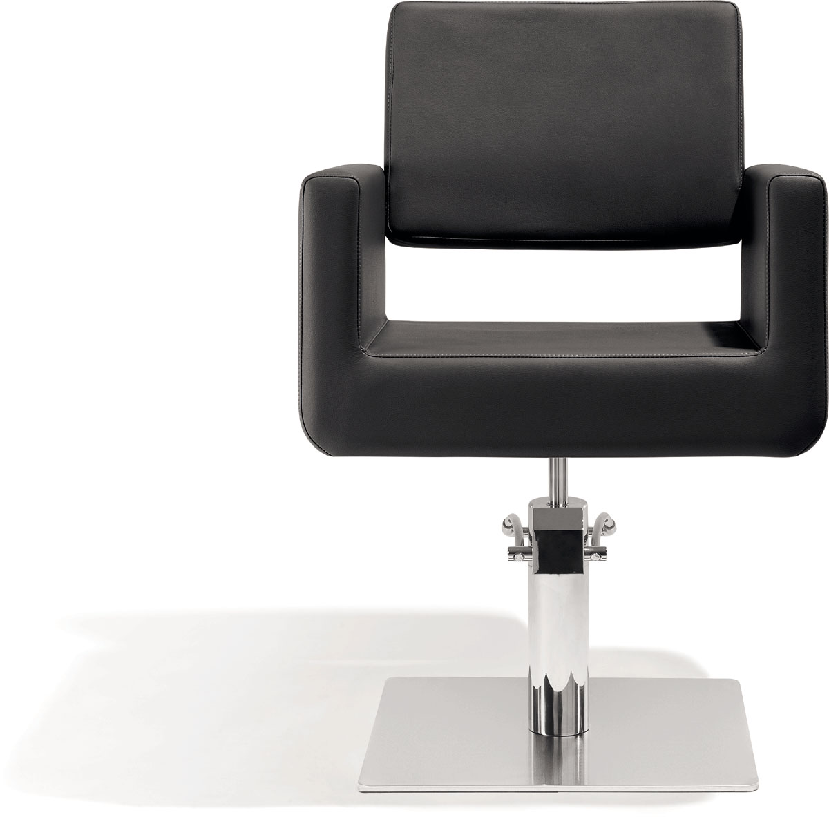 Sibel Felicitas Friseurstuhl Schwarz mit Quadratischer Basis 