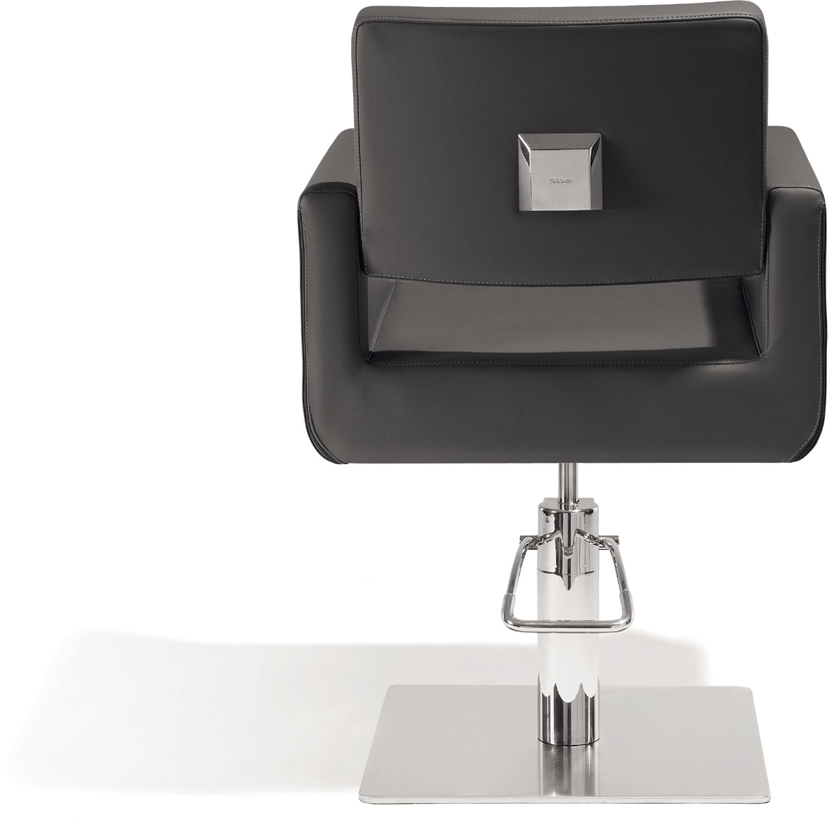  Sibel Felicitas Friseurstuhl Schwarz mit Quadratischer Basis 
