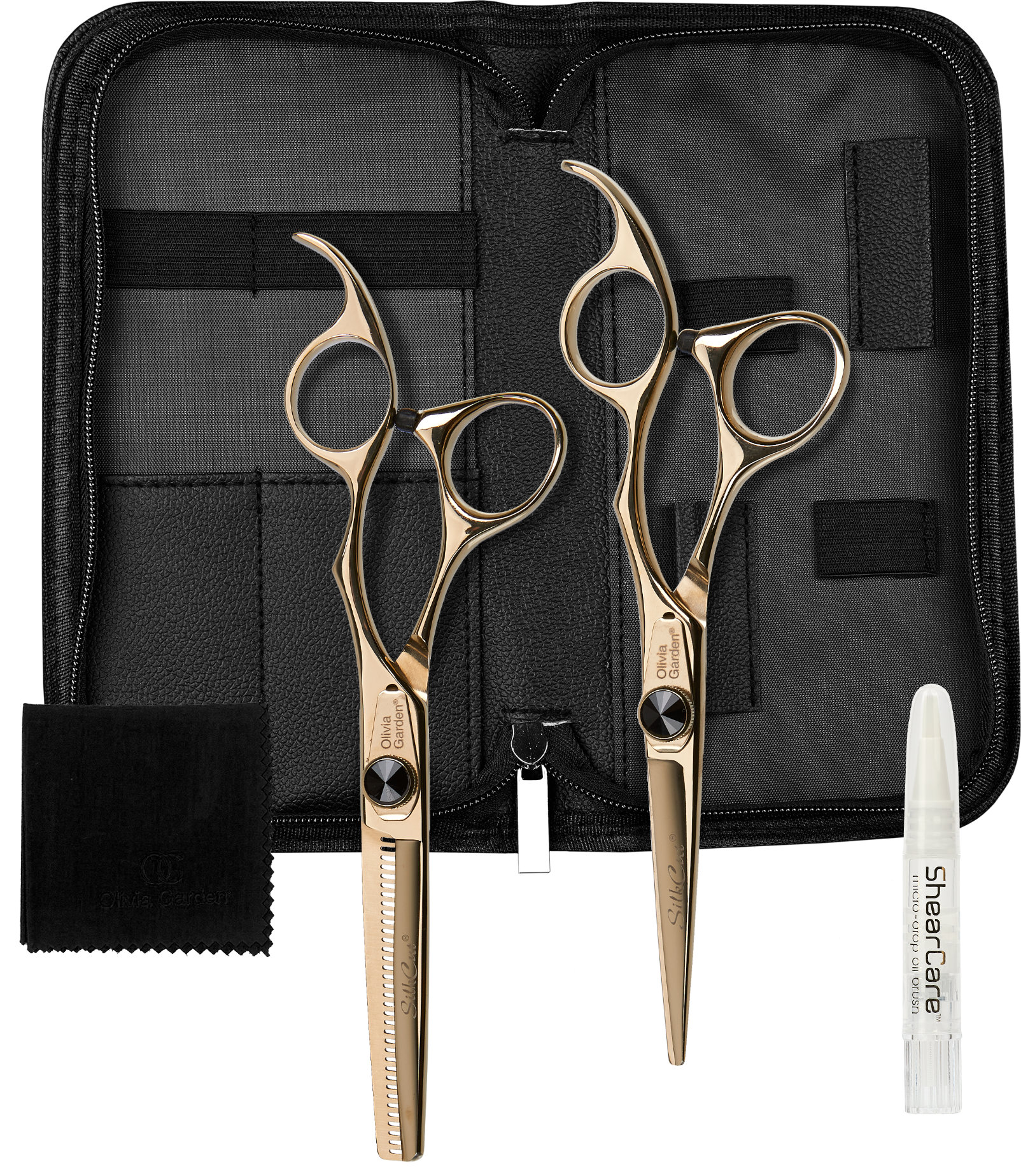  Olivia Garden Silk Cut black/gold 2er Set  5,75" + Effi 