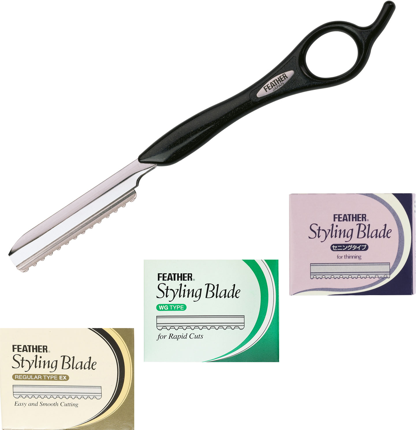  Feather 4you Styling Rasiermesser Set Schwarz 