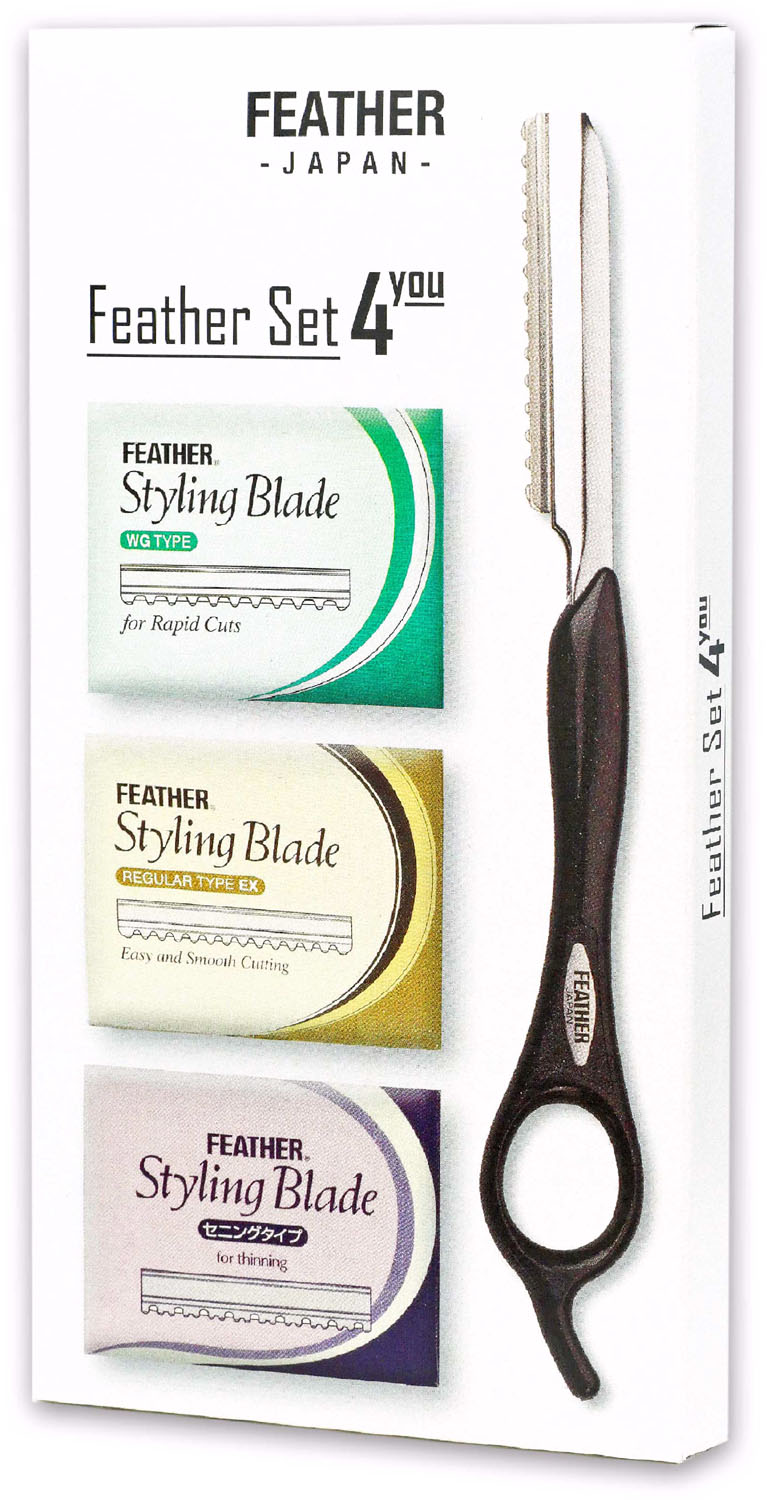  Feather 4you Styling Rasiermesser Set Schwarz 