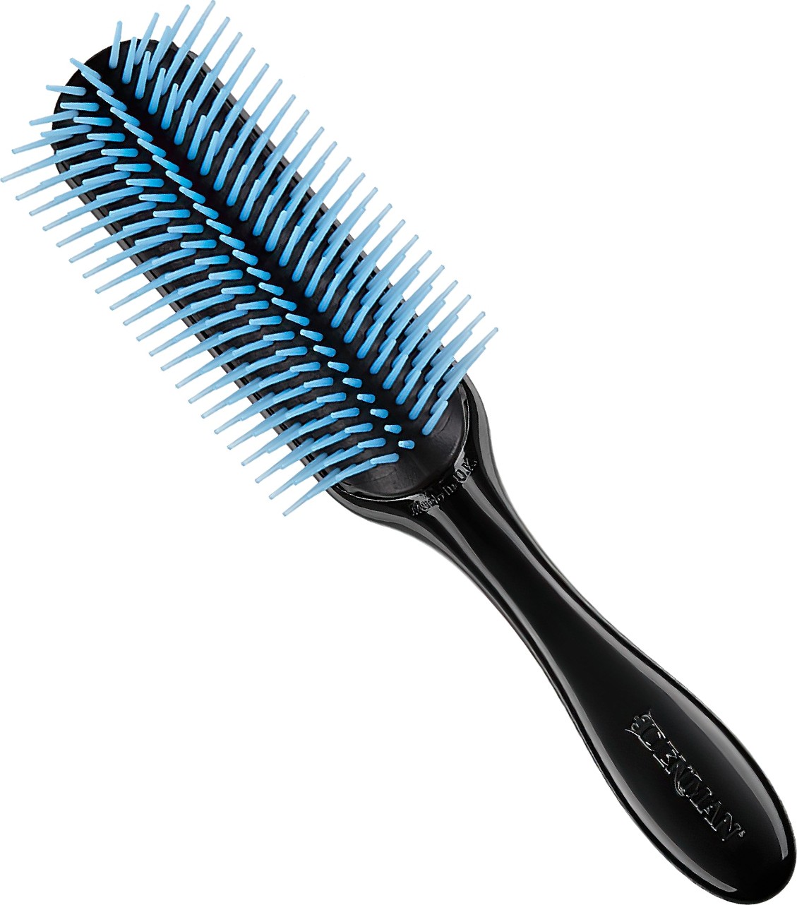  Denman D4 Schwarz mit blauen Borsten 