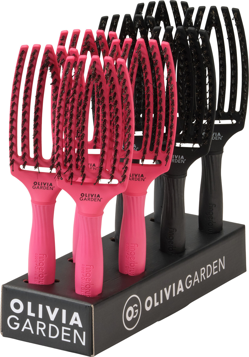  Olivia Garden Fingerbrush Combo Medium 8er Display Pink/Full black 
