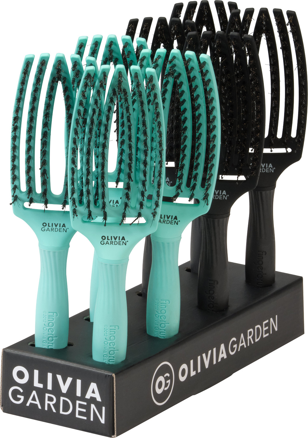  Olivia Garden Fingerbrush Combo Medium 8er Display Mint/Full black 