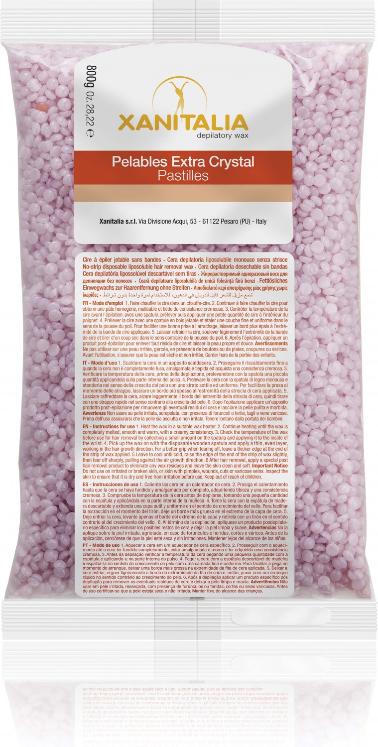  XanitaliaPro Film Wax Pelables Extra Crystal Brasilian System Mauve Jasmine 800 g 