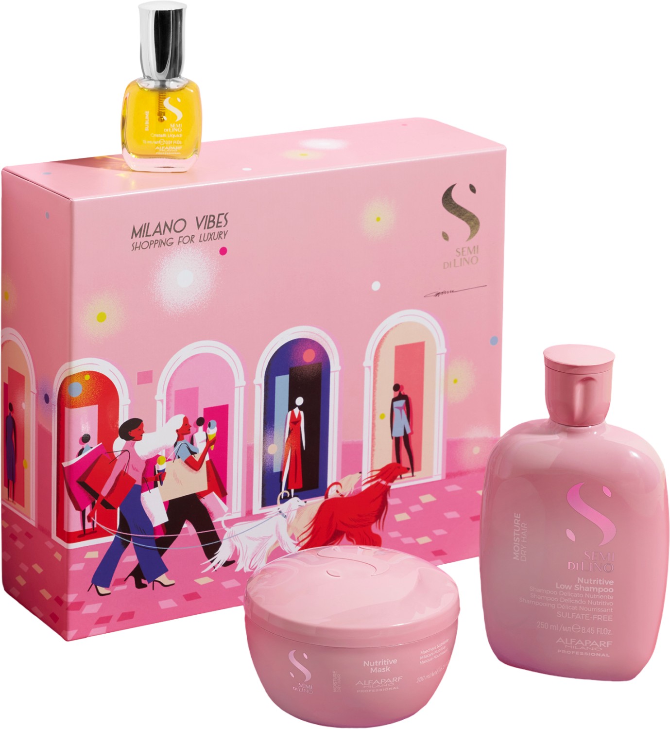  Alfaparf Milano Geschenkset Semi di Lino Moisture Kit 