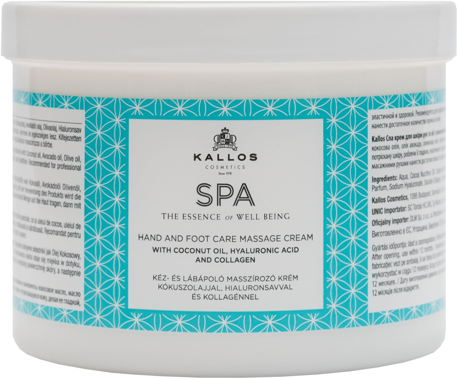  Kallos Spa Hand And Foot Massage Cream 500 ml 
