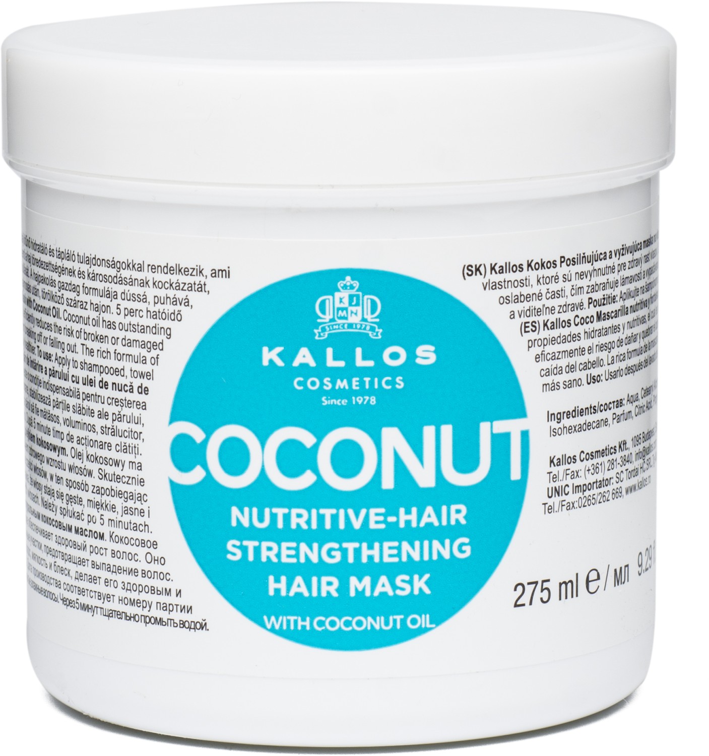  Kallos KJMN Coconut Nutritive Strengthening Hair Mask 275 ml 
