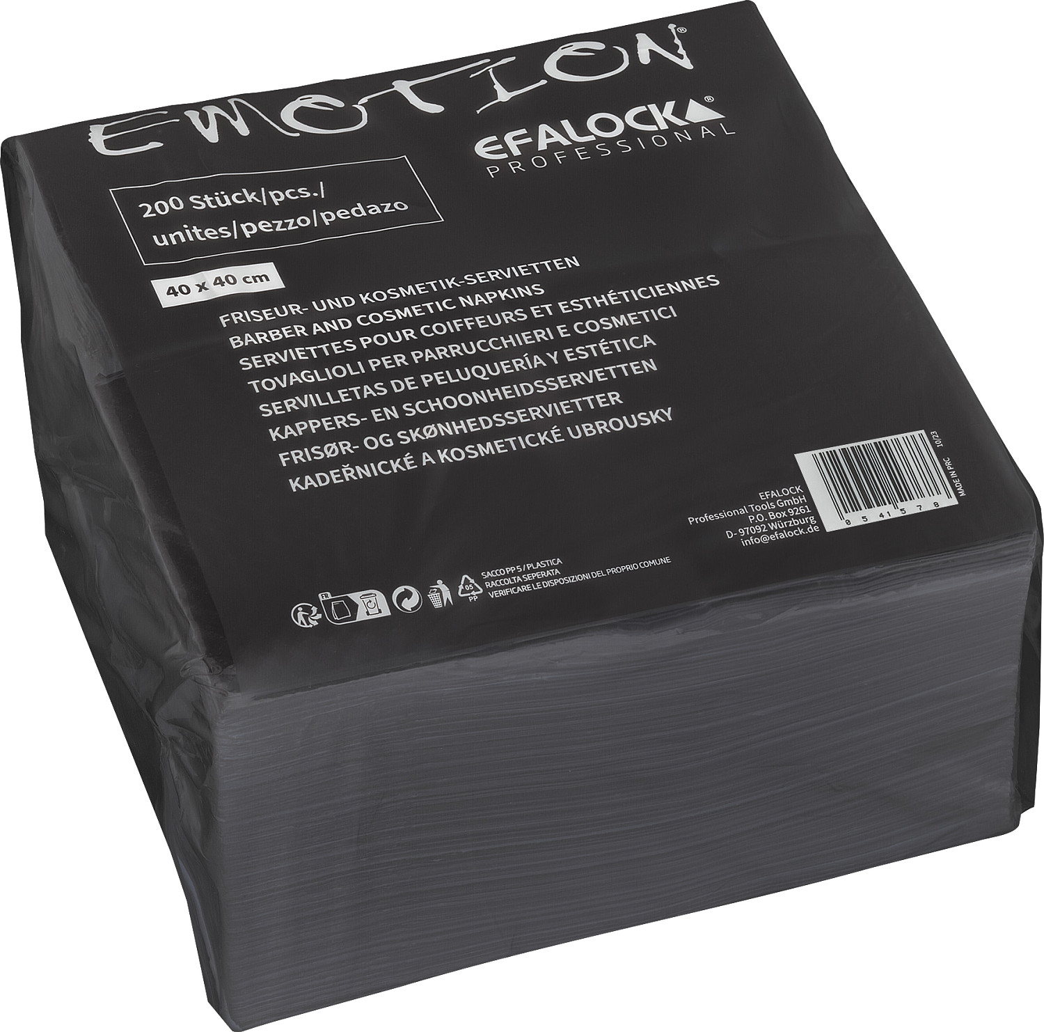  Efalock Emotion Kosmetikservietten Schwarz 