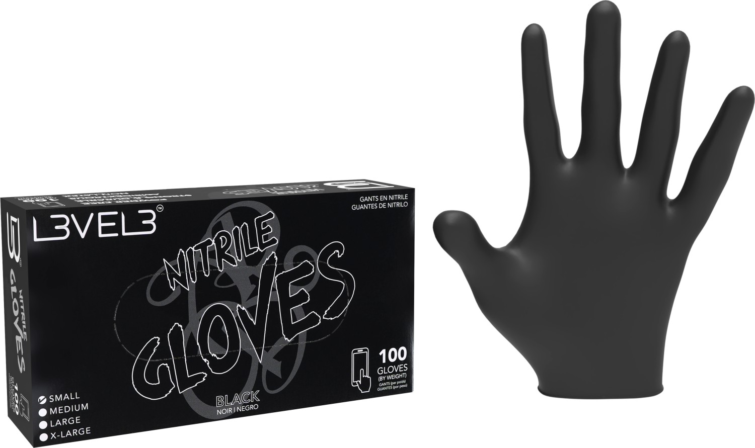  L3VEL3 Nitrilhandschuhe Small Black 