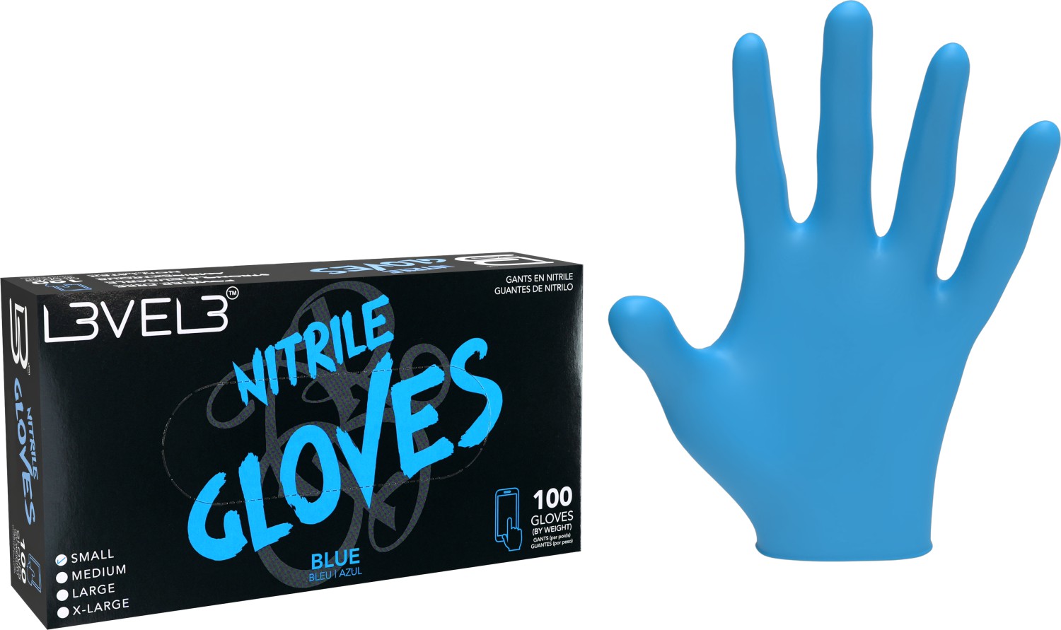 L3VEL3 Nitrilhandschuhe Small Blue 